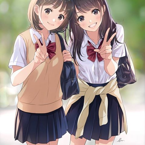 Anime Female BFF - Những hình ảnh của những cô gái Anime bạn thân nhau sẽ khiến bạn cảm thấy hạnh phúc và thấy tình bạn vô giá trị của họ.